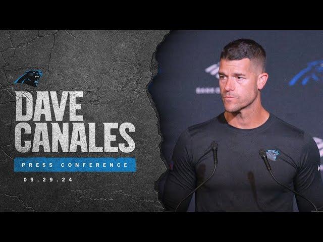 Dave Canales speaks to the media following Carolina's Week 4 matchup with the Cincinnati Bengals