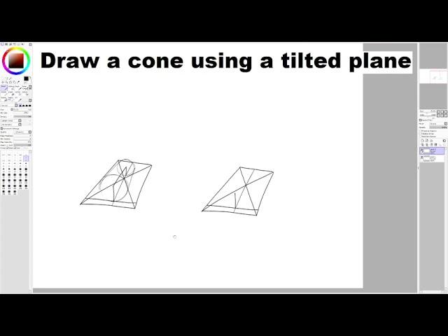 Draw a cone using a tilted plane