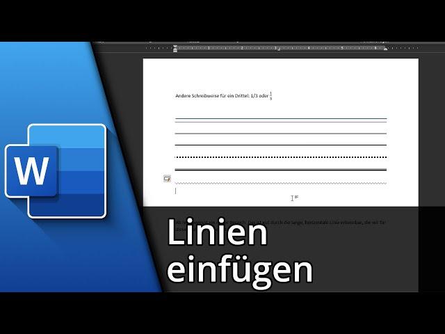 Word Linie einfügen | Horizontale & vertikale Linien in Word  Tutorial