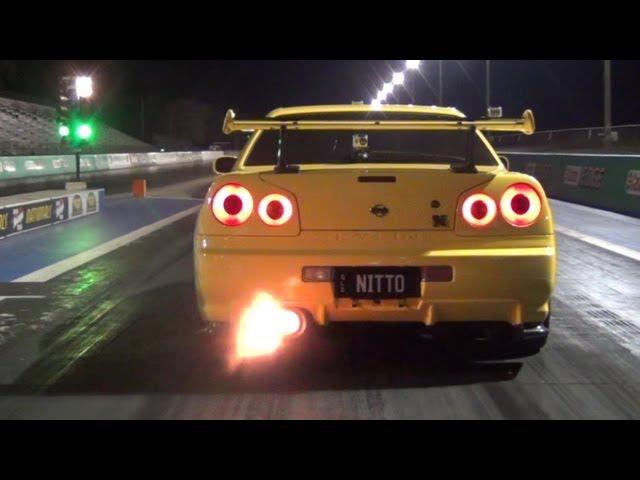 'NITTO'  10.1 @ 154 MPH - NISSAN SKYLINE R34 - TEST N TUNE 07/08/2013