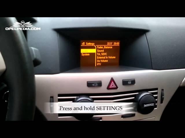 Opel Astra H secret menu