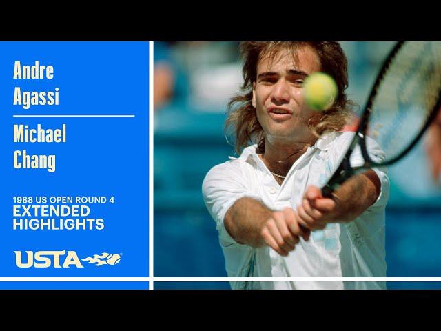 Andre Agassi vs Michael Chang Highlights | 1988 US Open Round 4