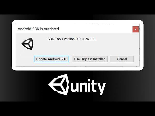 UNITY SDK tool version 0.0 less than 26.1.1 || Android sdk is outdated unity || unity Build Error