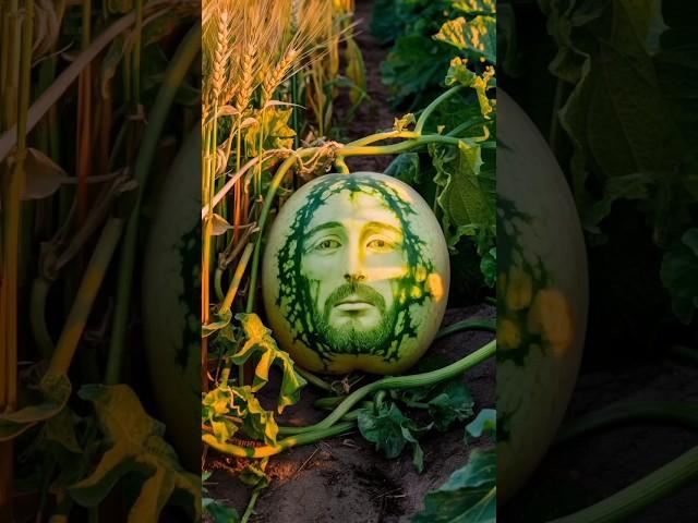 Watermelon in the shape of Jesus   #jesus #jesuschrist #god #bible #tiktok #shorts