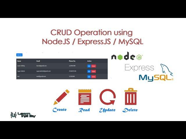 CRUD Operation using NodeJS  ExpressJS  MySQL - Part 1 - Learn Infinity