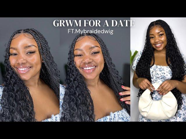 GRWM FOR A DATE | Invisible Tiny Knots Full HD Lace BOHO Box Braided Wig Install Ft.Mybraidedwig