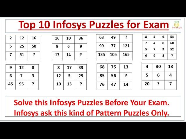 Infosys : Top 10 Puzzles repeated Everytime in Infosys | Infosys asks this kind of puzzle only