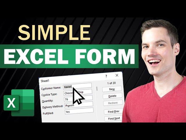 Simple Excel Data Entry Work Form Tutorial