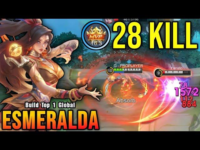 28 Kills!! Esmeralda New Revamped Blazing Bounties Skin!! - Build Top 1 Global Esmeralda ~ MLBB