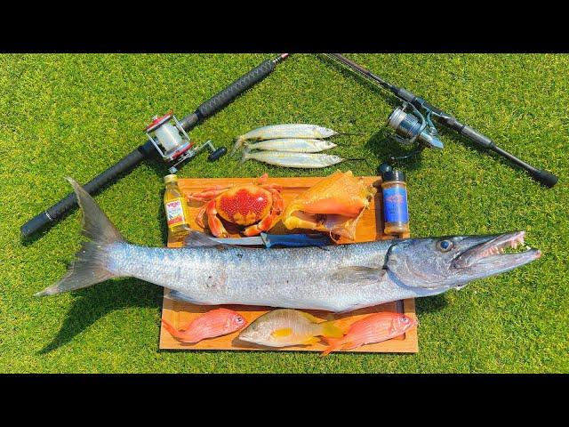 Barracuda Catch n' Cook with Coral Crab, Conch, Snapper and Squirrelfish!