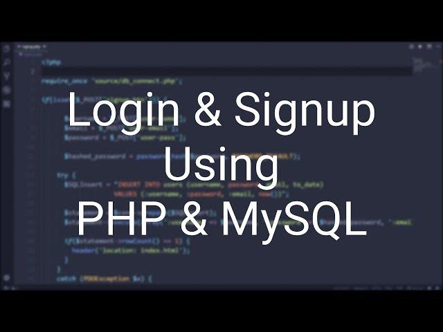 Complete Login and Signup System with PHP and MySQL