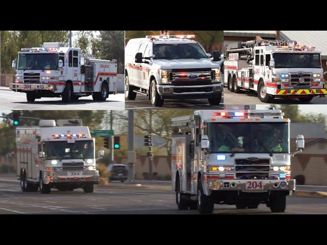 *Rare Squad* Mesa Fire/Medical Dept. Station 204 & Battalion 202 Responding + Bonus Footage