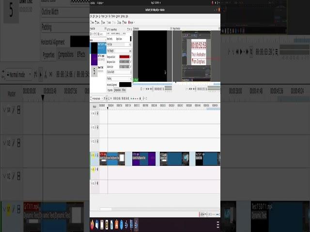 Kdenlive Dynamic Text Effect Time Code Background Color Change