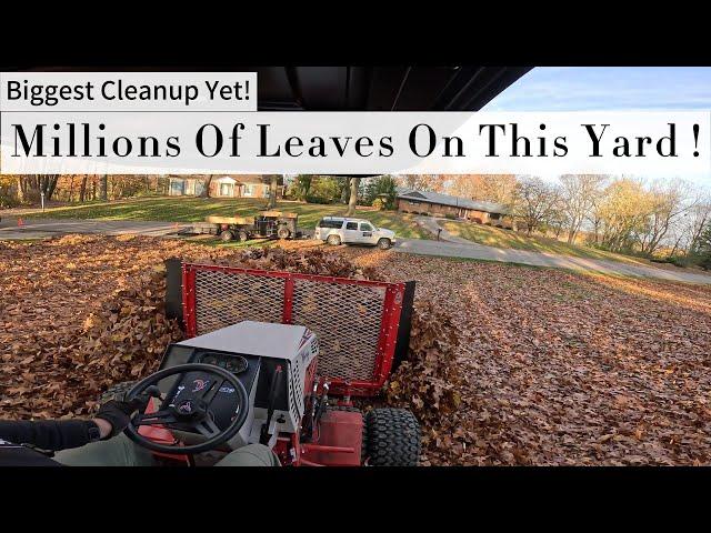 Fall Leaf Cleanup || Biggest Cleanup of The Year! || Ventrac Leaf Plow