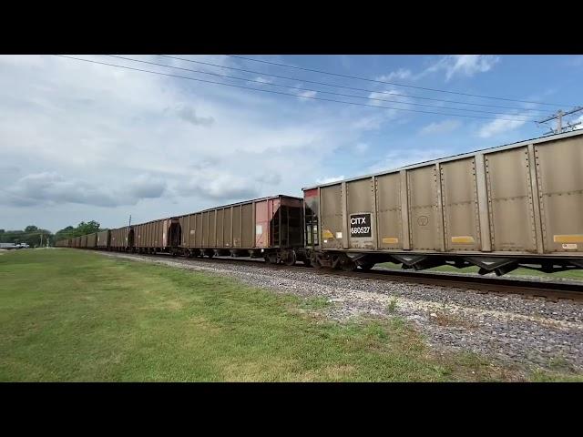 SVTX 1986 and 1982 Lead Coal Train On The EVWR in Carmi IL 9/3/22