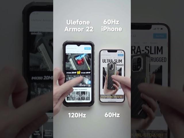 Ulefone Armor 22 VS iPhone: 120Hz VS 60Hz! #iphone15 #UlefoneArmor22 #Ulefone