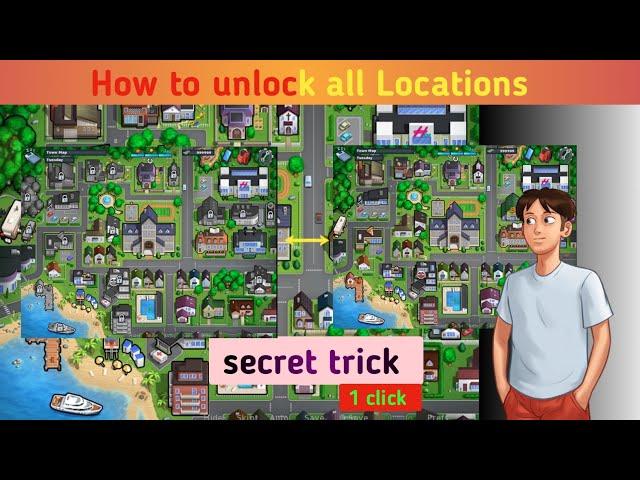 unlock all locations in summer time saga gameplay| location unlock secret trick | #what_a_gaming