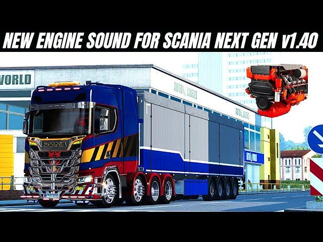 Euro Truck Simulator 2 New Sound Engine and Exhaust mod for Scania NextGen [ETS2 1.40]