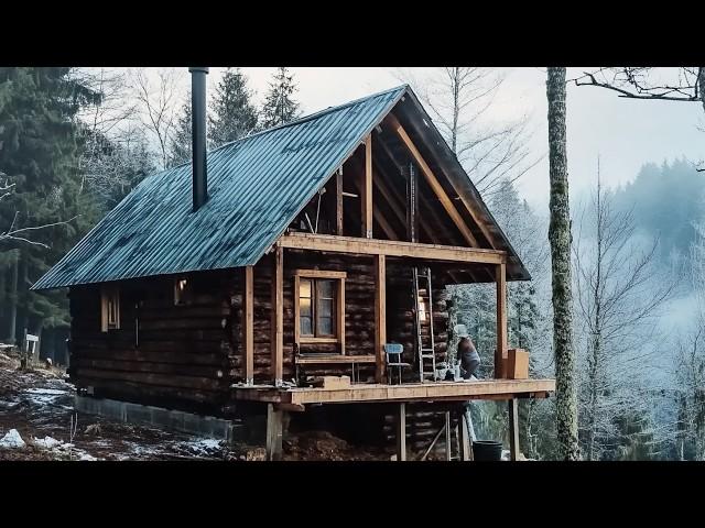 CABIN BUILD in the woods | start to finish |