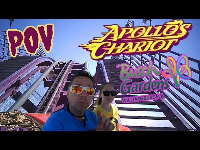 Apollo's Chariot Hyper Roller Coaster Front Row Ride & Review POV Busch Gardens Williamsburg 2024