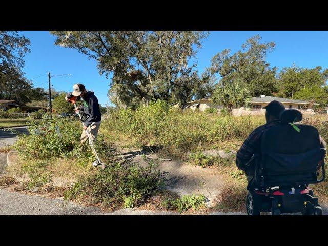 UNSAFE sidewalk FORCED man in Wheelchair to RISK it on Sketchy street!!!