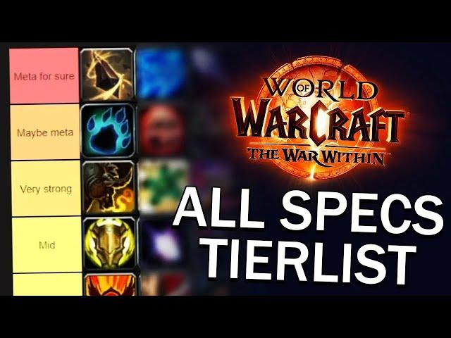 My preliminary TWW M+ Tier list for most specs!