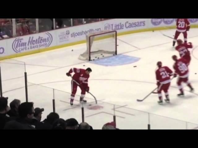 Pavel Datsyuk during pre-game warm up at the Red Wings vs. Rangers game (10/26/13)