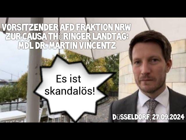 KLARTEXT zum Thüringer Landtag Interview MdL Dr. Martin Vincentz Vorsitzender AfD  Fraktion NRW