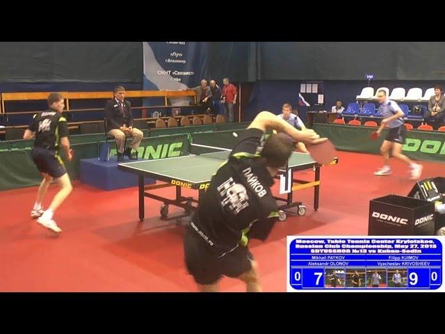 PAYKOV, OLONOV vs KUIMOV, KRIVOSHEEV Russian Premier League Playoff Table Tennis