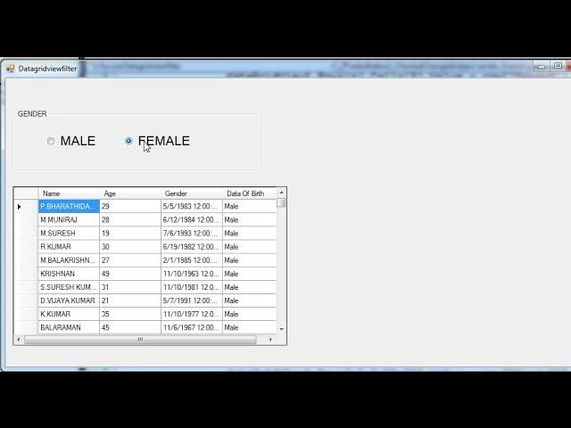 Datagridview Filtering Using RadioButton in c#