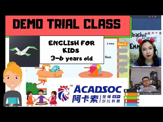 FULL DEMO-ACADSOC - TRIAL CLASS- English for Kids (3-6 years old)