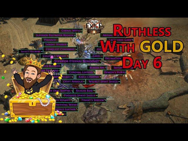 Stacking RARITY Is The Way In Ruthless - Ruthless With Gold Day 6 - Path of Exile 3.20