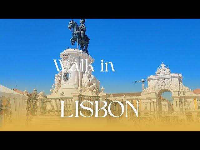 Walking Tour Lisbon: Commerce Square to Castelo de São Jorge – Alfama Streets in 4K #lisbon