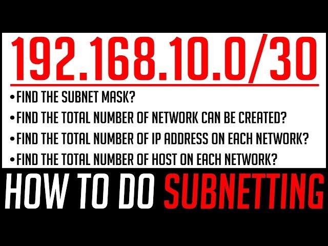 SUBNETTING In Computer Network | How To Find Subnet Mask, Network ID, Host IP Address & Broadcast ID