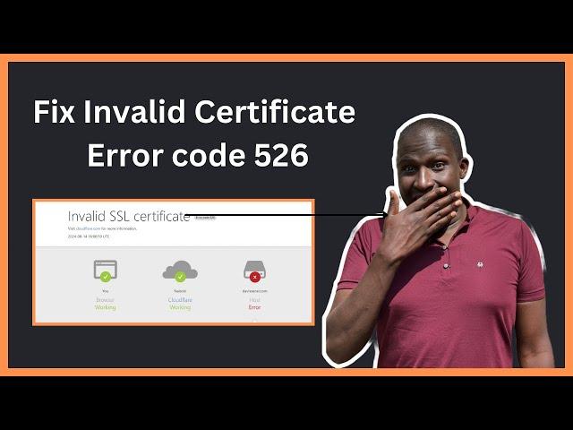 How To Fix Invalid SSL Certificate Error code 526#cloudflare