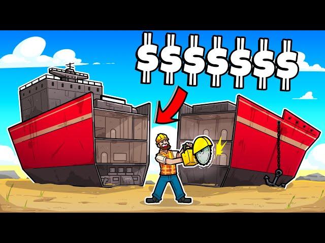 Scrapping MEGA SHIPS for HUGE PROFIT in Ship Graveyard Simulator!