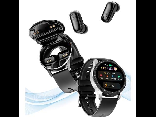 IP67 Waterproof Smartwatch with A Pair of TWS In-ear Earbuds Hidden Inside The Watch Body