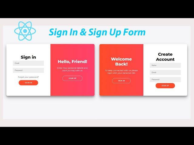 How To Make Sliding Sign In & Sign Up Form Using React JS | Sign In & Sign Up Form #ReactJS