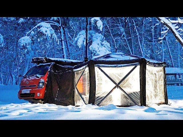 ️ Amazing Truck Camping in Snow Storm | Cozy & Relaxing ASMR