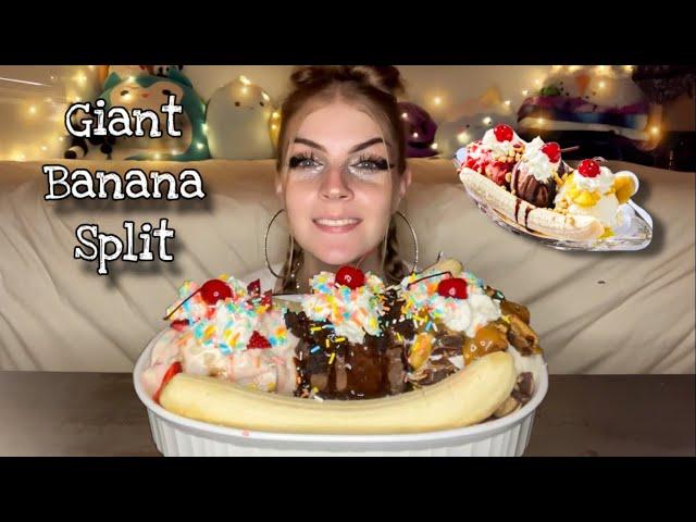 GIANT BANANA SPLIT MUKBANG! (Vegan)