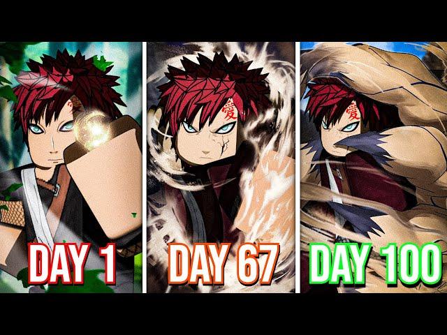 Spending 100 Days as GAARA in Shindo Life - Roblox..