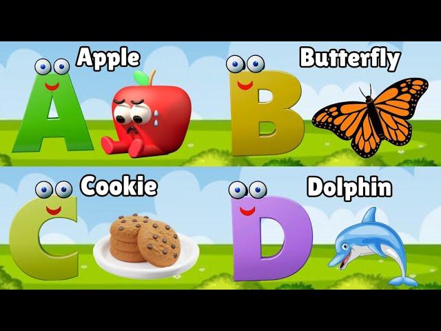 A For Apple B For Butterfly | Alphabets Phonics song for toddlers | Abcd Song| #kindergarten