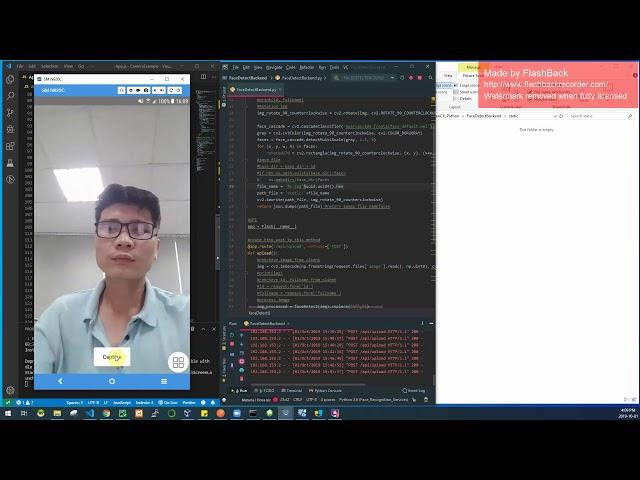 [Demo] FaceDetect -  React Native Camera - Python Flask API