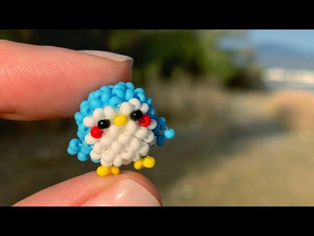 How to make a beaded penguin. Mini amigurumi. Tutorial