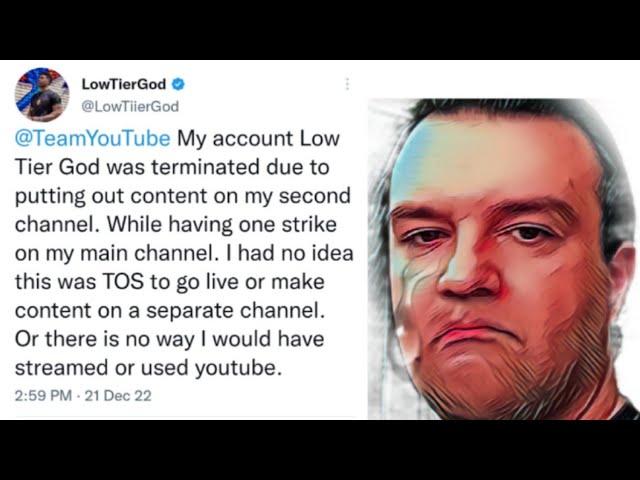 LowTierGod aka BlackDSP Confirmed YouTube Banned and Deleted All His Channels For Ban Evasion.