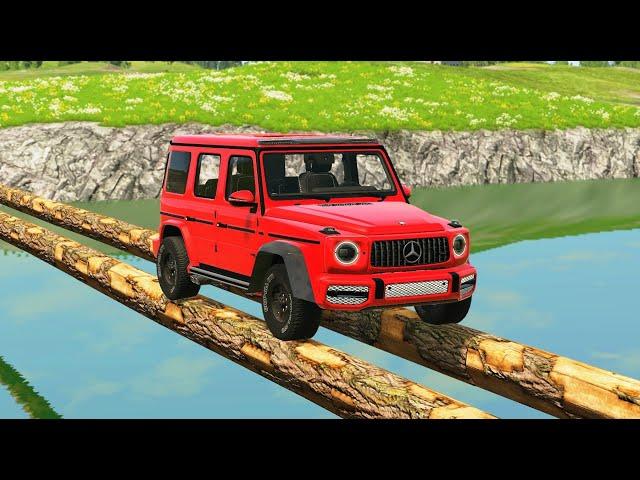 Cars vs Log Bridge – BeamNG.Drive