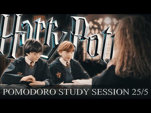 Hogwarts Library  POMODORO Study Session 25/5 - Harry Potter Ambience  Focus, Relax & Study