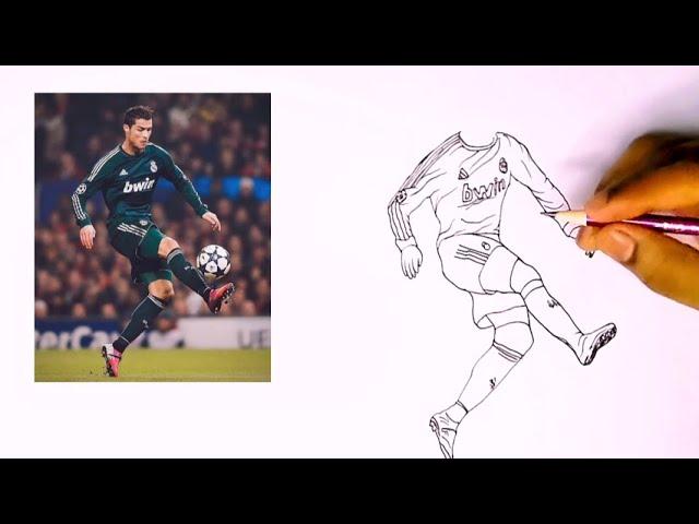 ronaldo drawing easy step by step full body #cr7 #drawing