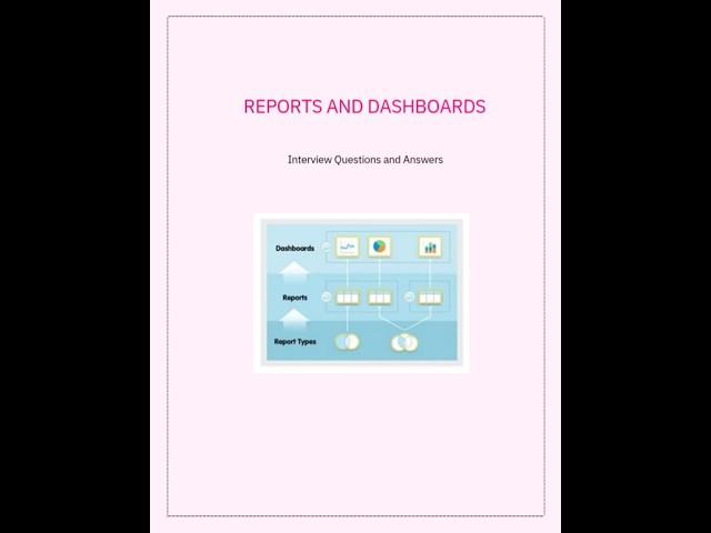 Report and dashboard interview questions and answers in salesforce #shorts #ytstudio