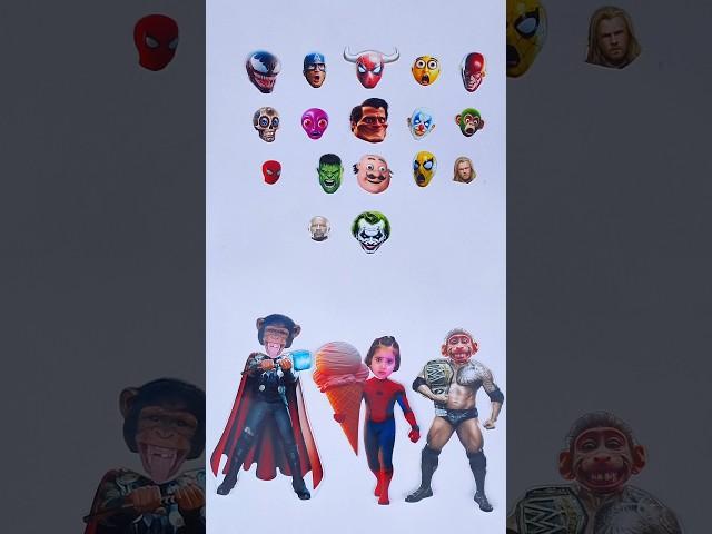 Spider-man Vs anaya & thor Vs the rock monkey bhoot super hero venom captain try correct head wow 🫣